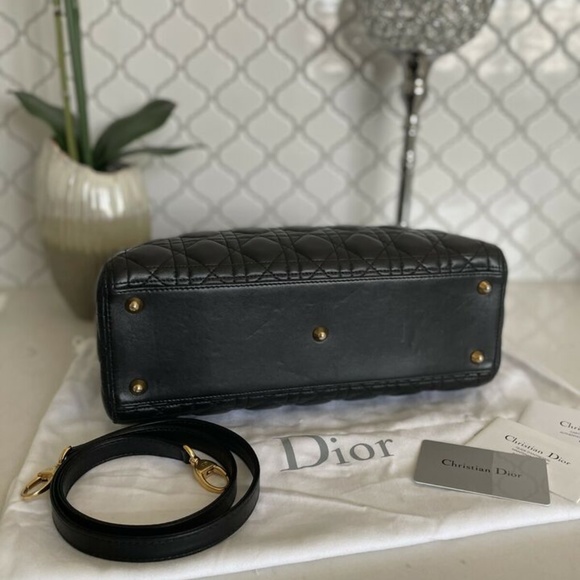 100% Authentic Large Lady Dior, Cannage Lambskin, - Picture 7 of 11